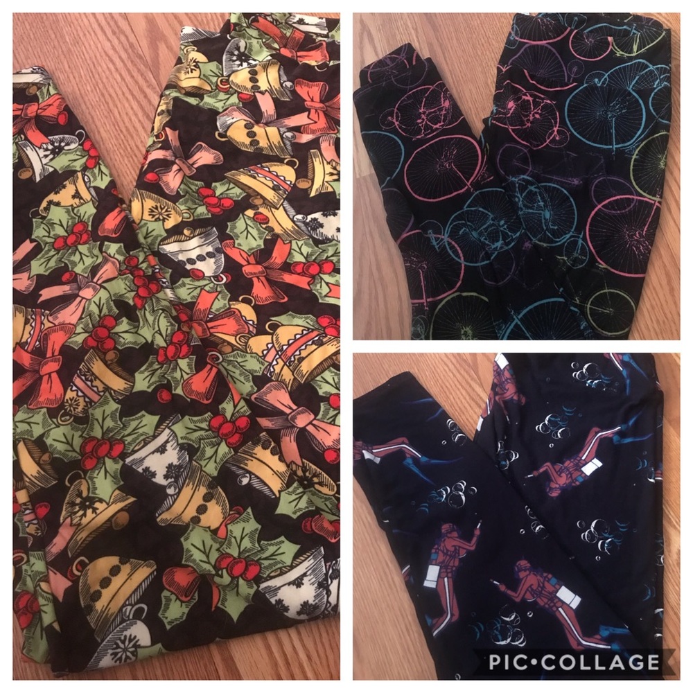 Lot of 3 LulaRoe leggings sizes TC & TC2